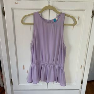 Buttons Lavender Peplum Top
